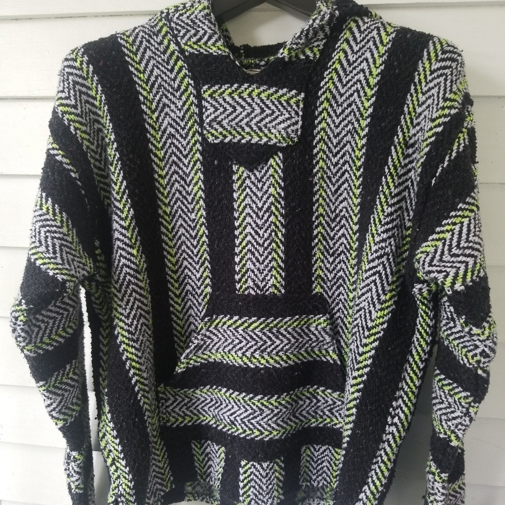 Baja Joe Unisex Striped Woven Pullover Hoodie S